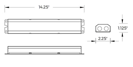Emergency Fluorescent Ballast | 1400 Lumen | Low Profile | T5 or T8 Dimensions